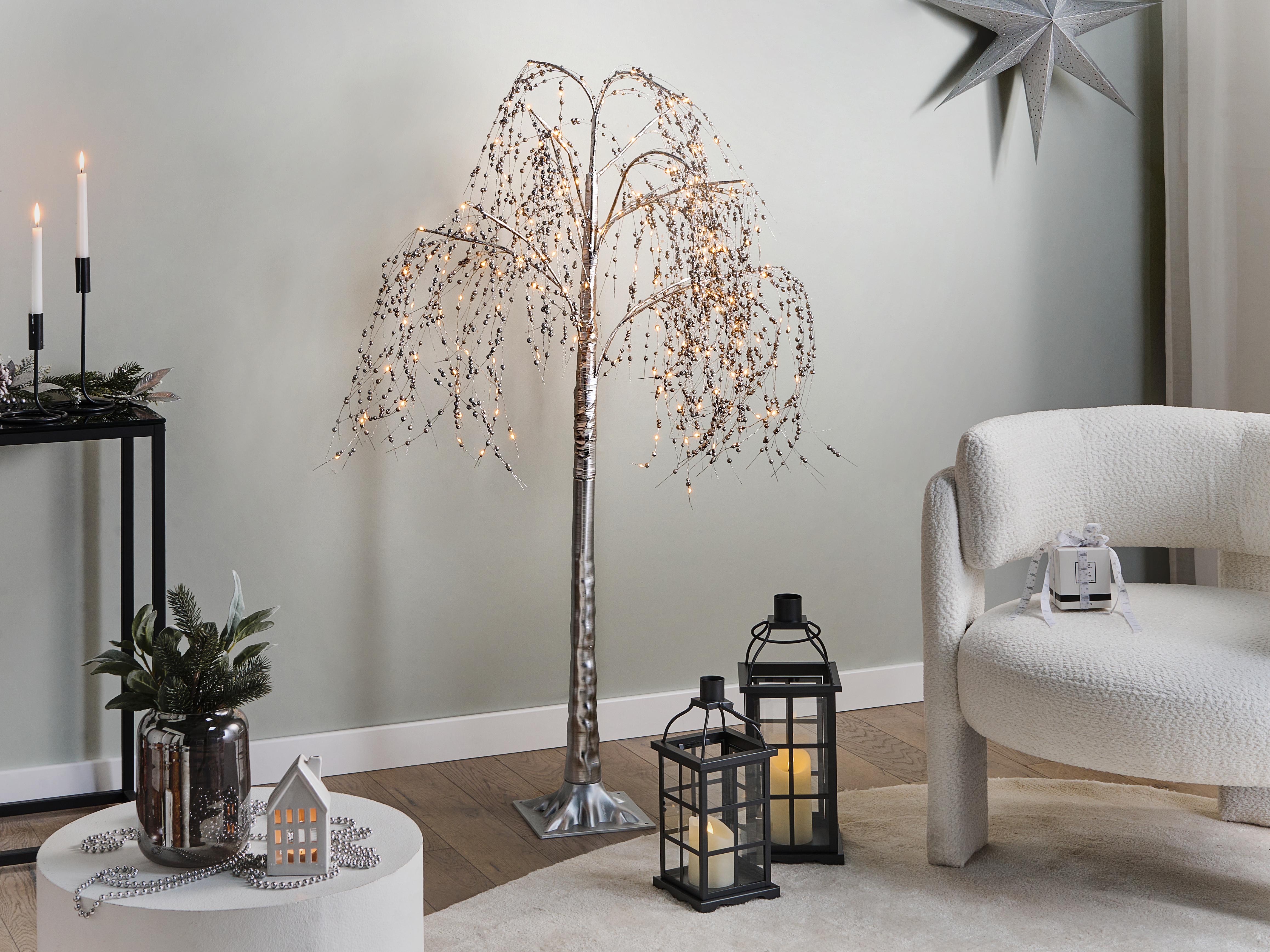Buitendecoratie LED NILLAKA Boom 145 cm Zilver