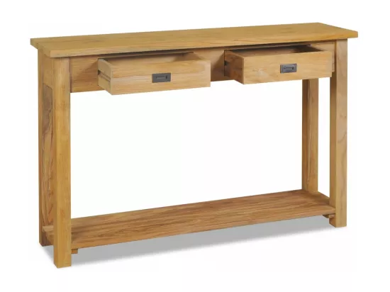 Table console teck massif 120x30x80 cm