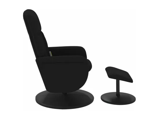 Fauteuil massant inclinable avec repose-pied noir velours