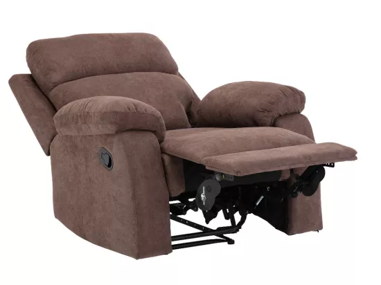 Fauteuil relax en tissu TOLZANO - Marron