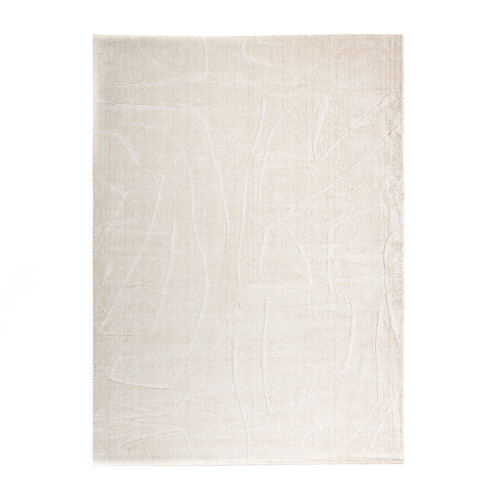 Japandi vloerkleed - Yori Abstract Lines Creme