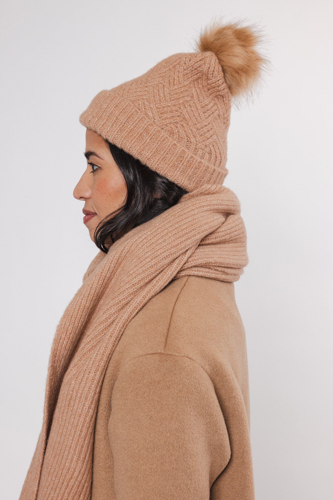 Rino & Pelle - Marti Knitted Beanie With Pompon - Twig
