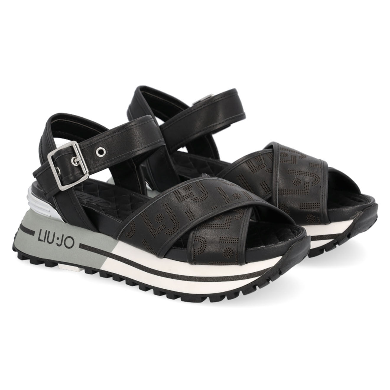 Liu-Jo Sandales en Cuir Peran noires