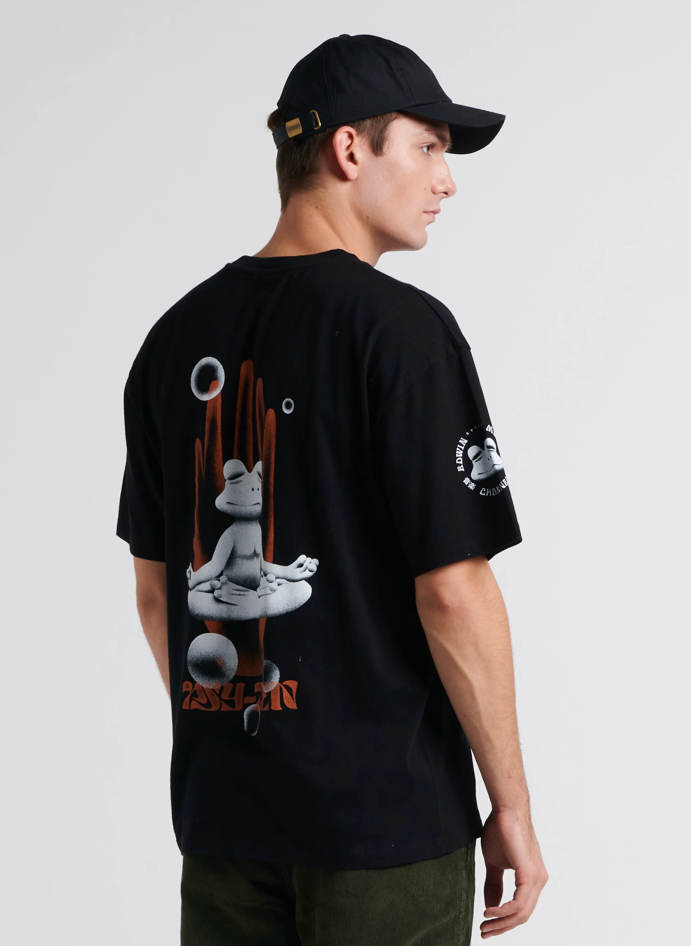Tee-shirt oversize sérigraphié en coton| Noir