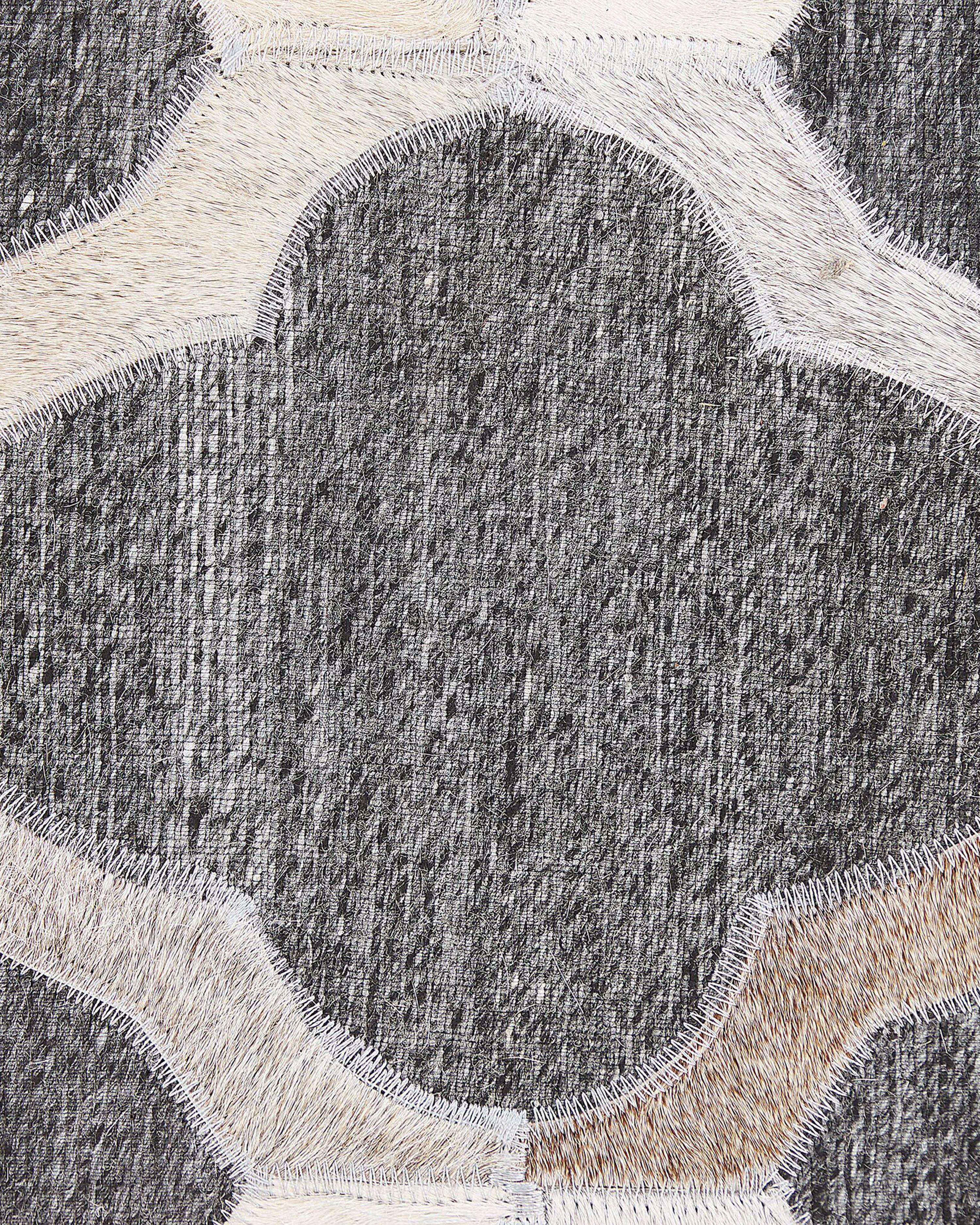 Vloerkleed ROLUNAY Donkergrijs 160 x 230 cm Leer