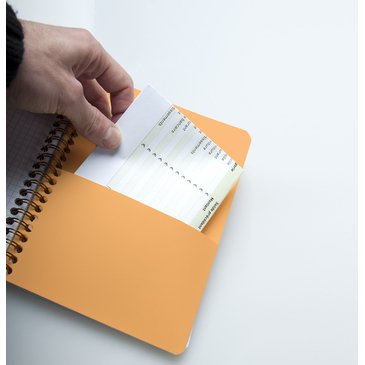 Bloc de bureau Notepad Rhodiactive noir 21 x 29,7 cm reliure intégrale avec pochette - 5 x 5 - 80 feuilles microperforées