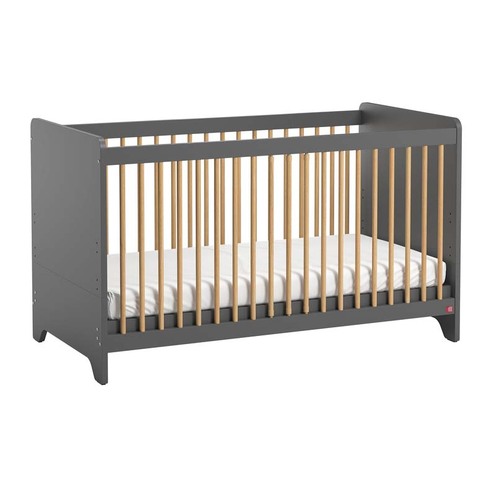 Chambre DUO Lit 60x120 Commode LEAF Graphite/Bois - VOX