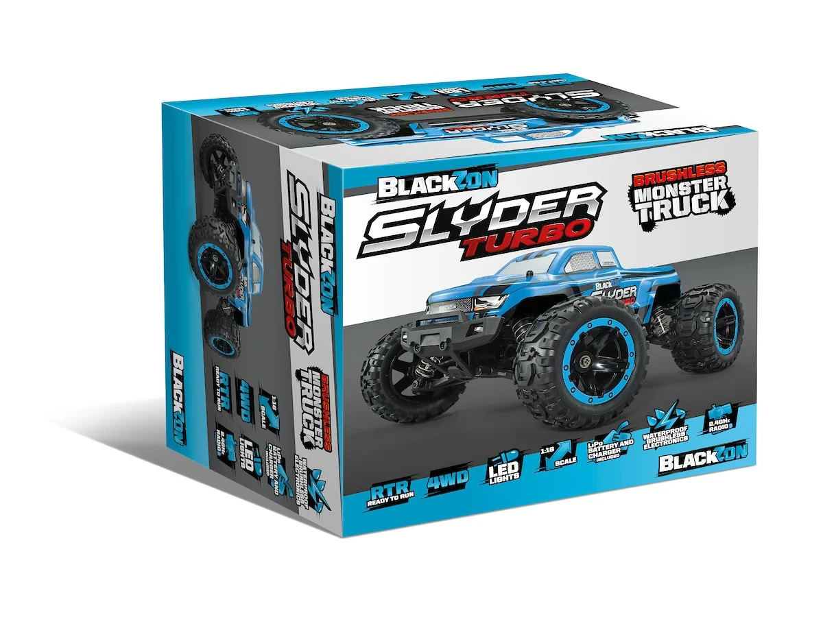 BLACKZON - Slyder MT Turbo 1/16 4WD 2S Brushless - Blå
