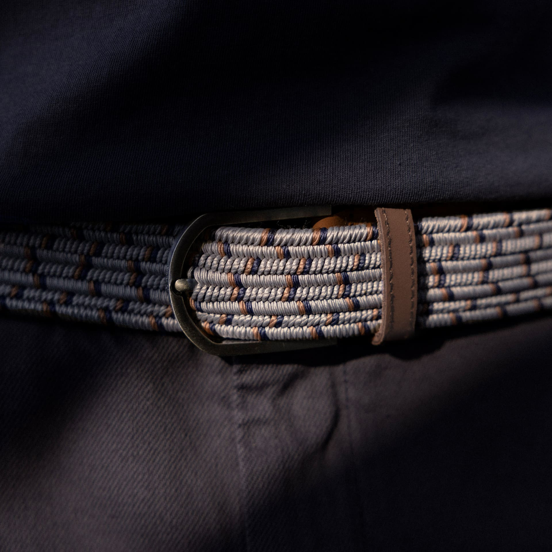 Ceinture beige et marron polyester recyclé et élasthanne - modèle belt