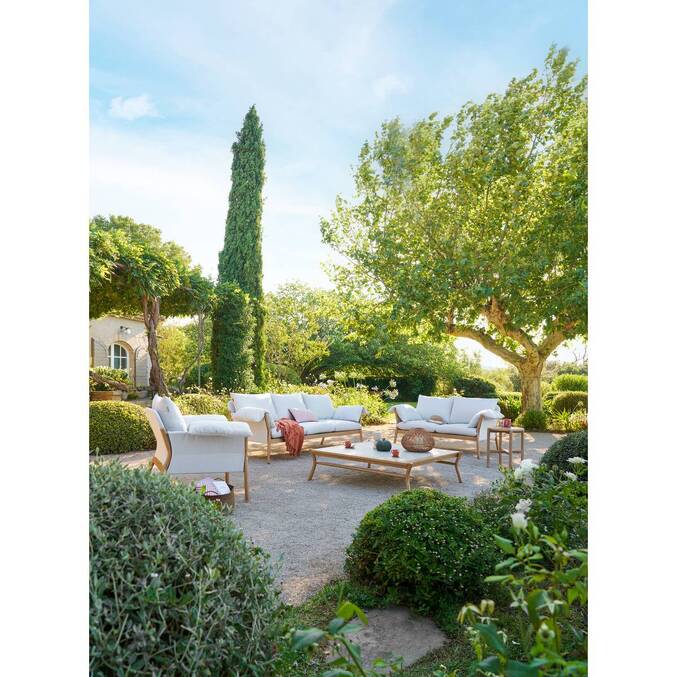 Table d'appoint de jardin ronde DEONA Acacia