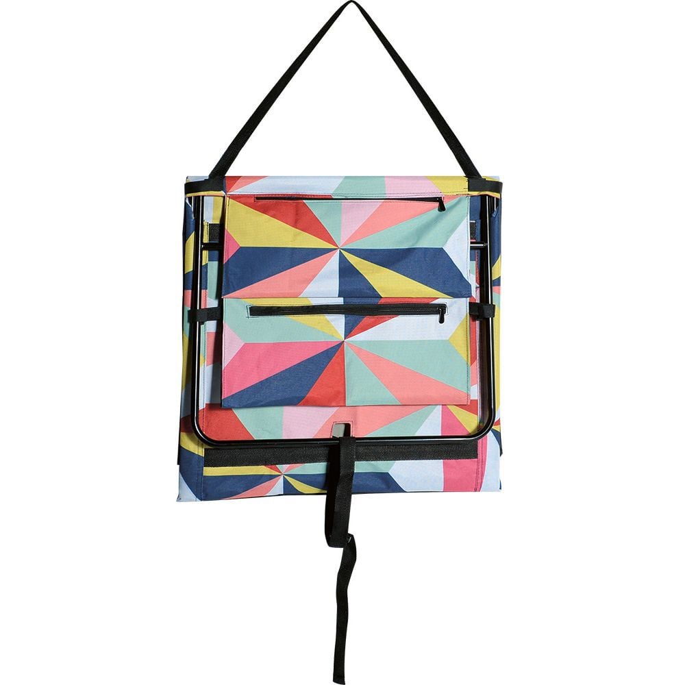 Matelas de plage Popblock bleu dossier motif multicolore