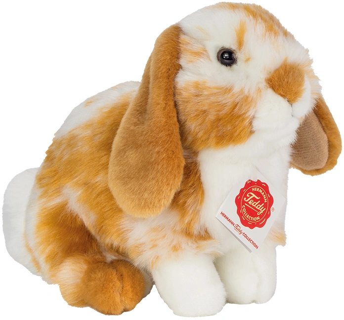 Kuscheltier HASE GESCHECKT (20cm) in hellbraun/weiß
