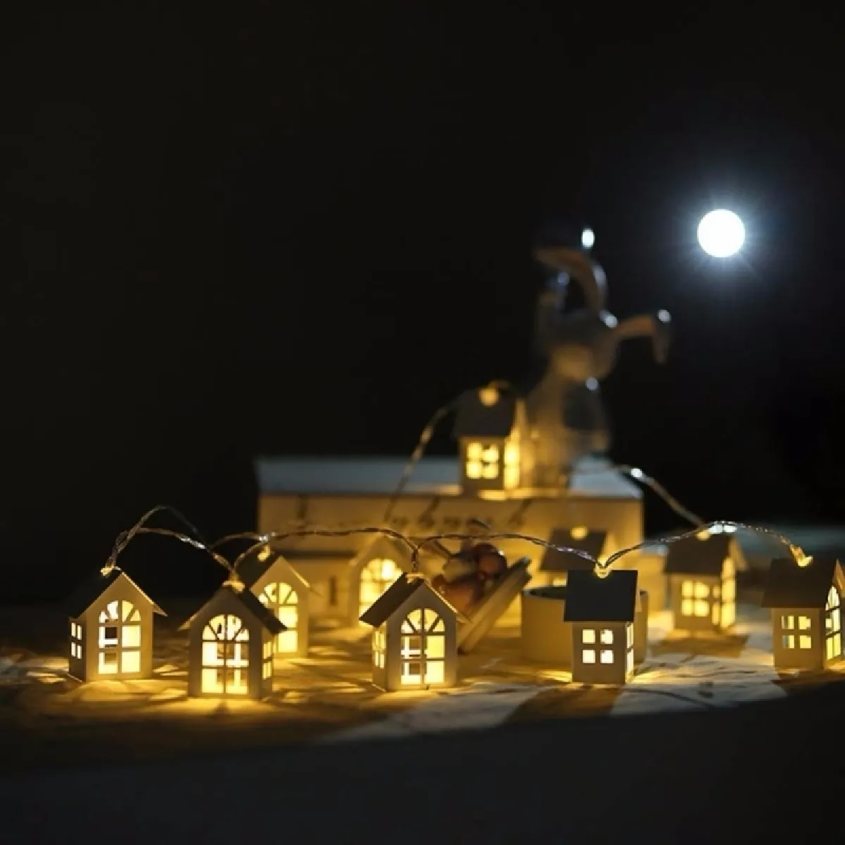 Wewoo Guirlande LED 1.2m Maison Bois