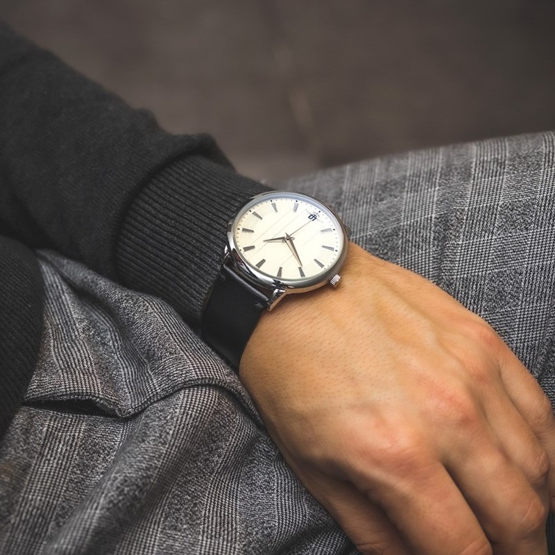 Montre Homme M. JOHN bracelet Cuir Noir