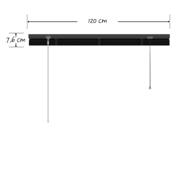 KARWEI aluminium jaloezie 25 mm zwart (kleurnr. 203) 120x180 cm (bxh)