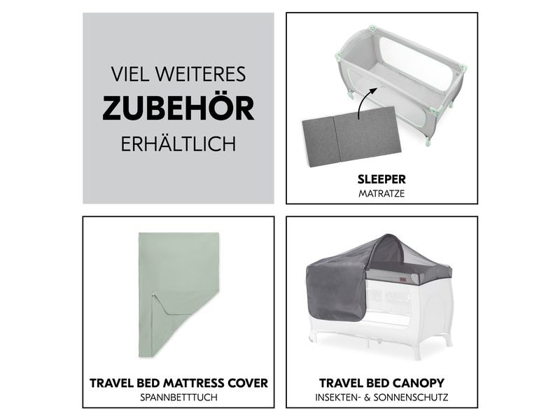 Hauck Reisebett Sleep N Play Go Plus Dusty-mint Reisebett und Laufstall auf Rollen