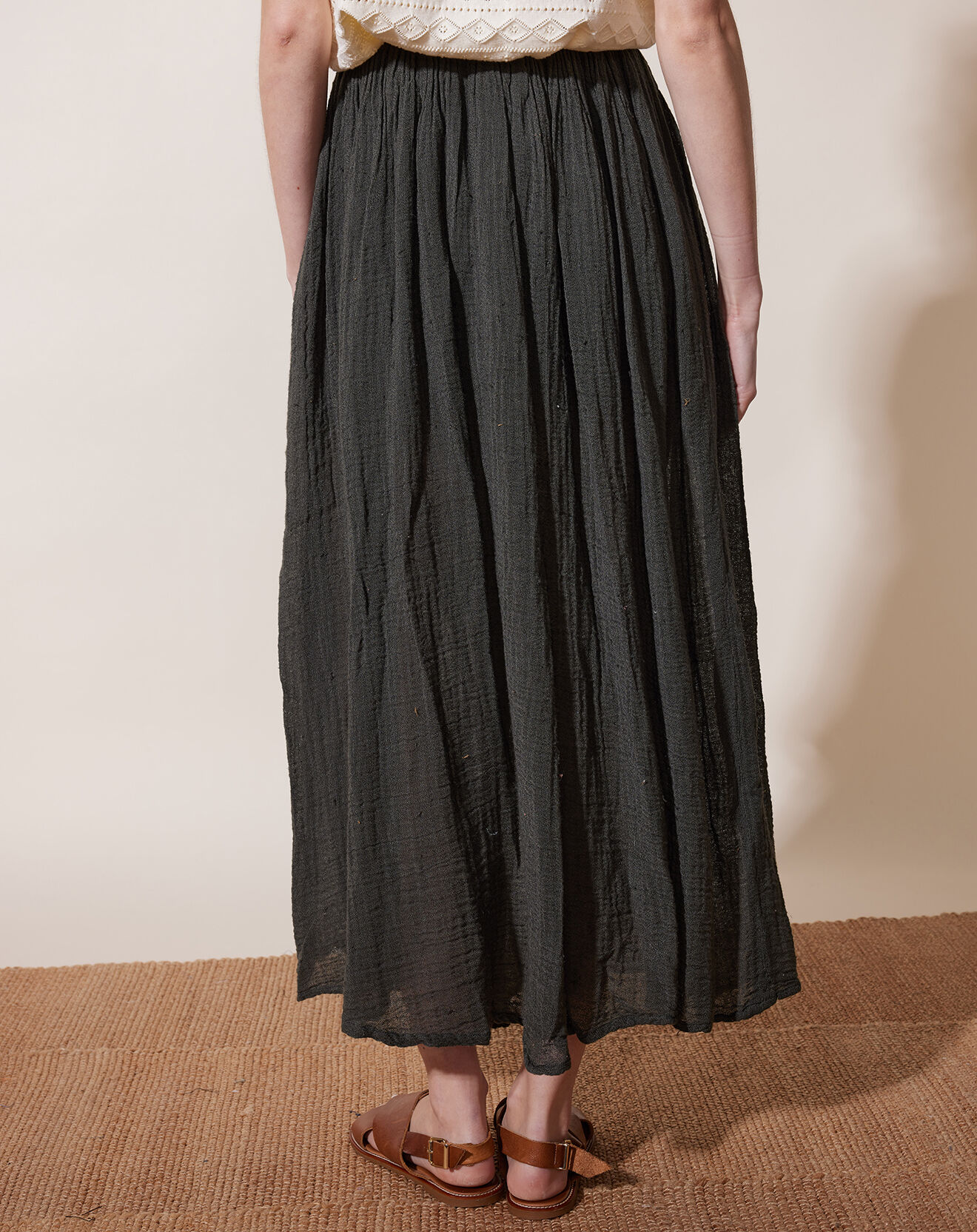 Louizon Jupe en Lin & Coton Yosaley carbonne