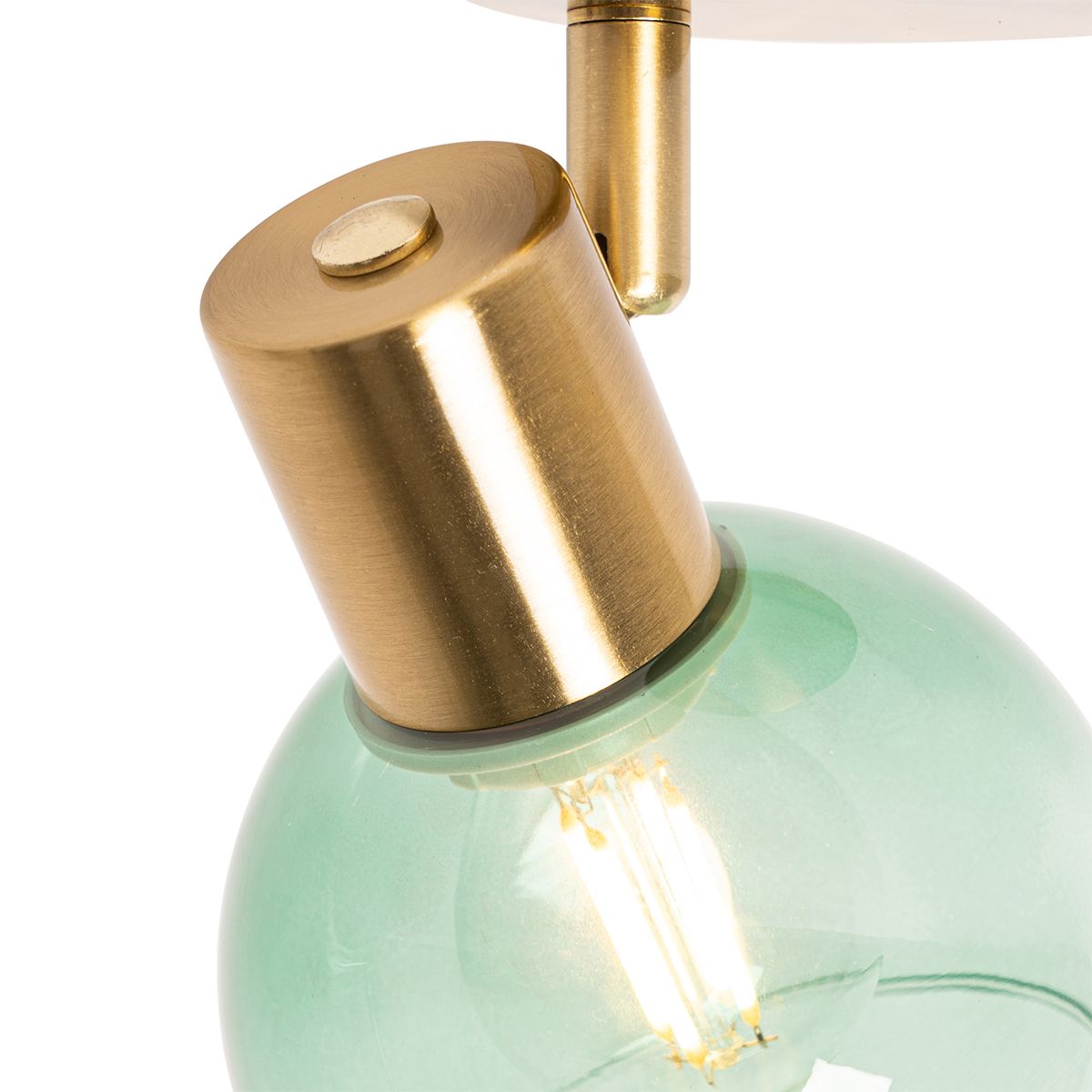 Art Deco spot goud met groen glas - Vidro