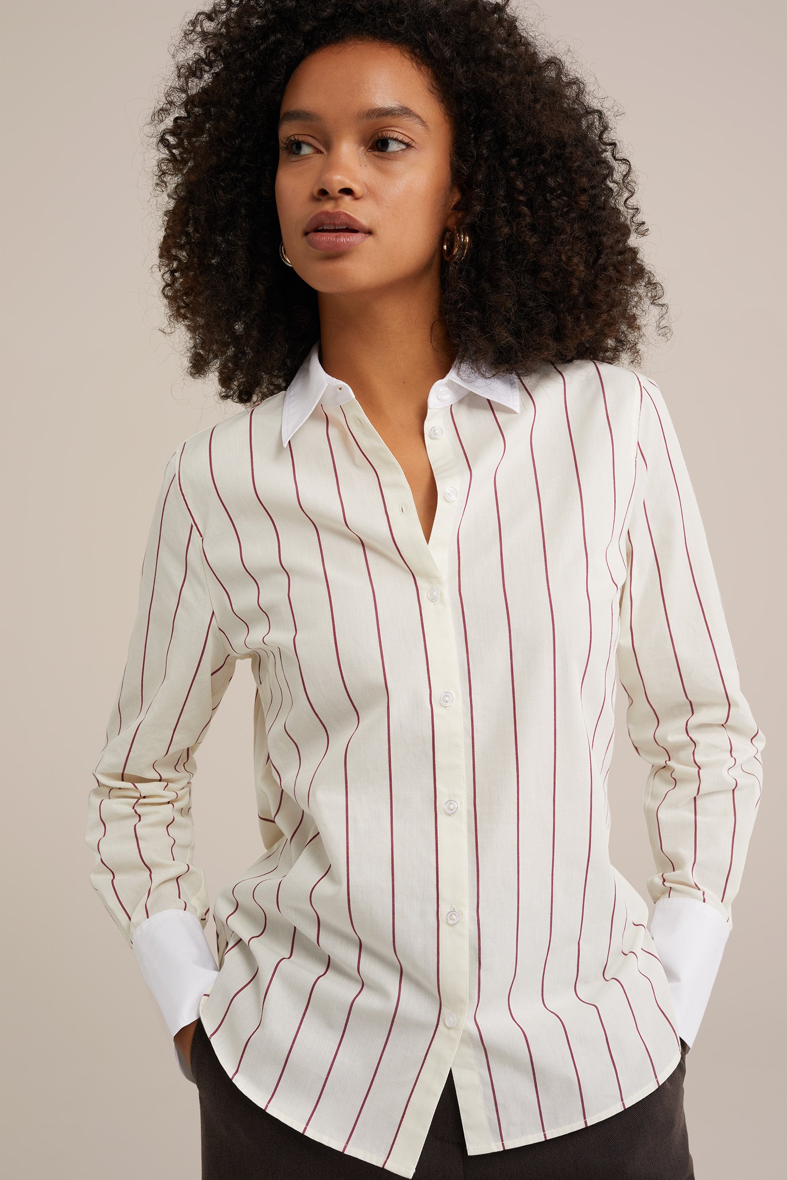 blouse met dessin WE Fashion Bordeauxrood