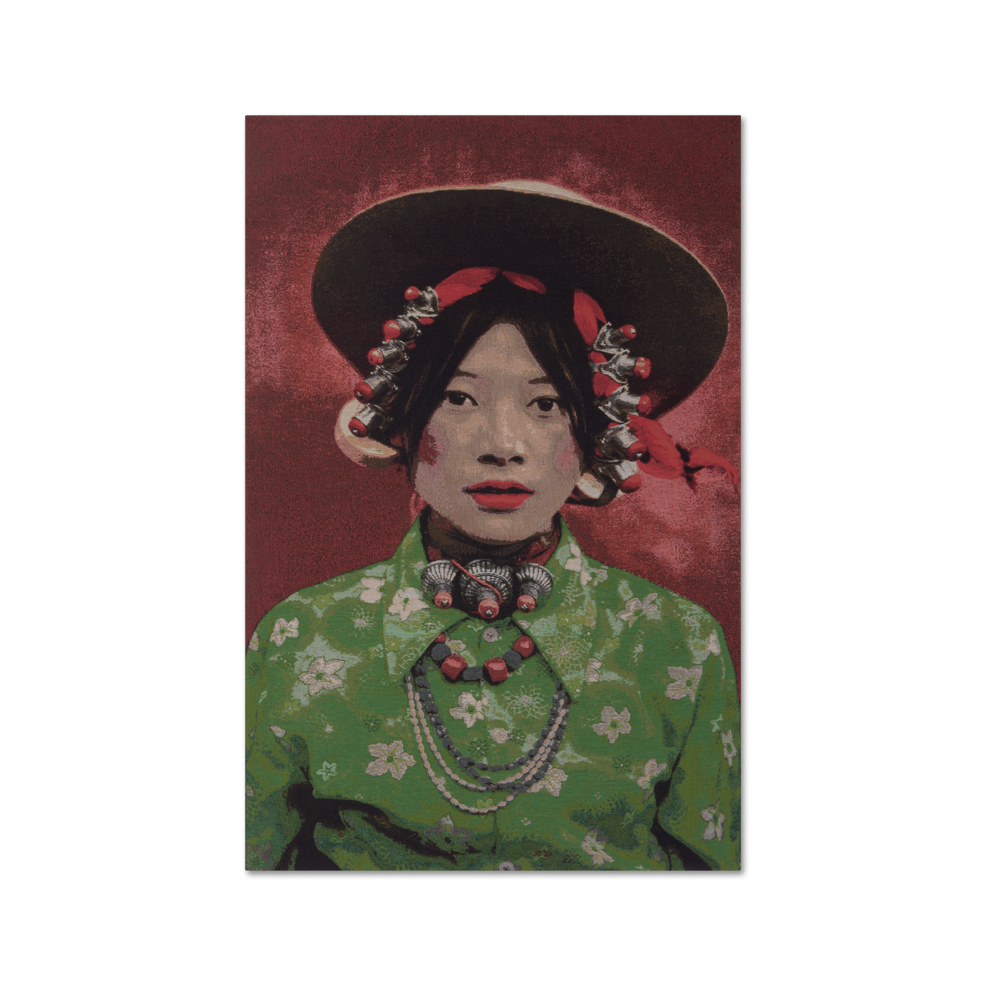 Geweven wandpaneel Tibetan Girl 128x83 cm
