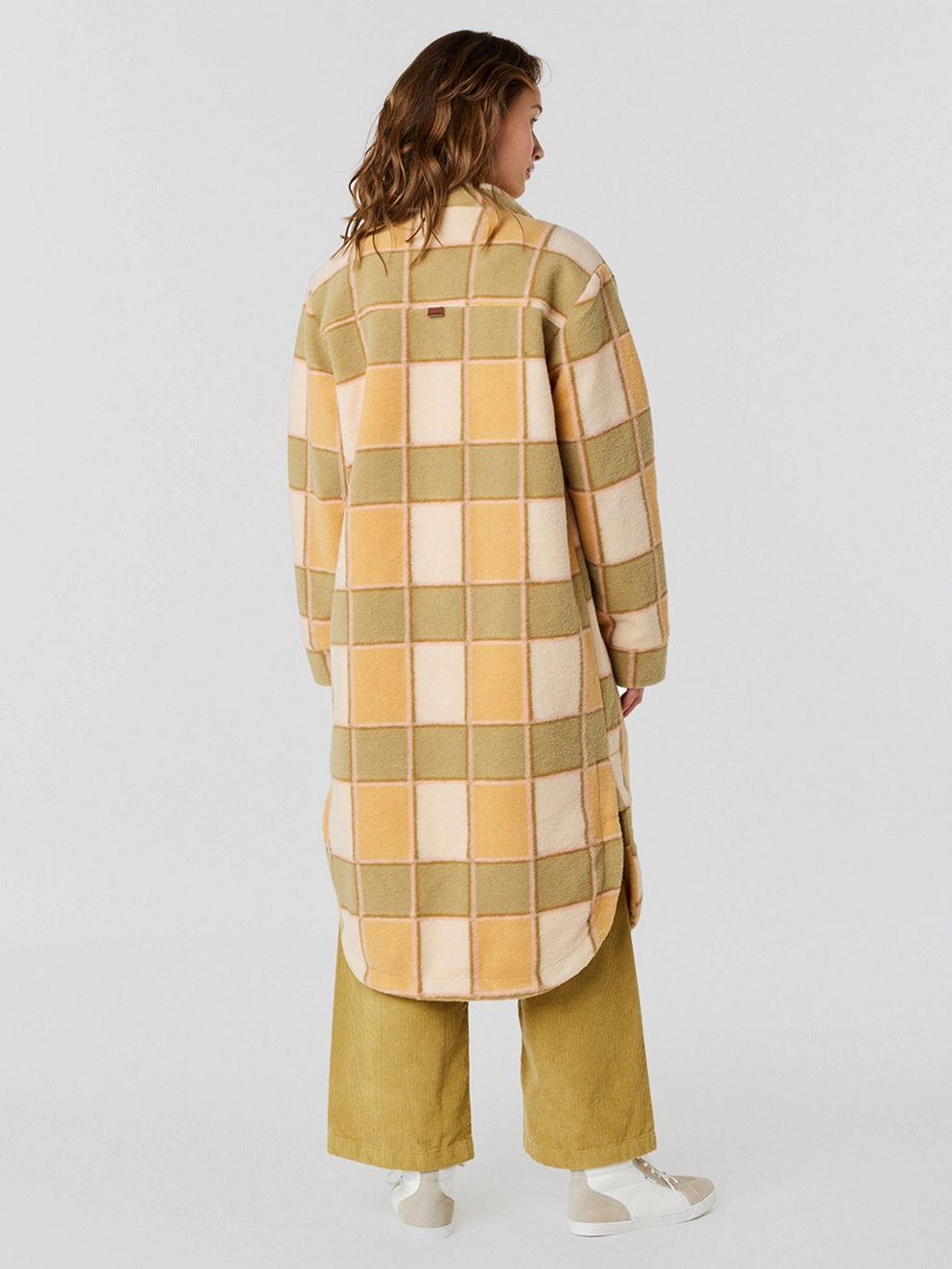 Rip Curl Long Line Check Jacket khaki