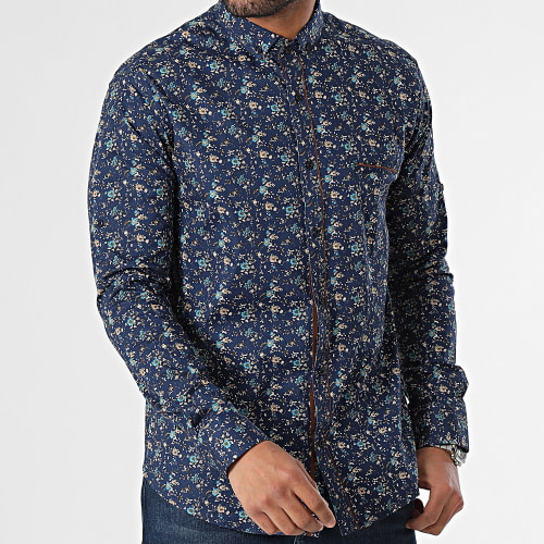 Chemise Manches Longues Bleu Marine