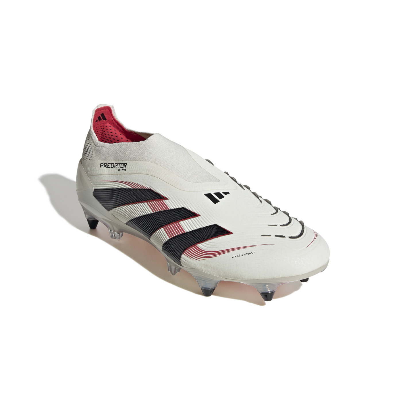 Adidas Predator Elite Veterloze IJzeren-Nop Voetbalschoenen (SG) Wit Zwart Rood
