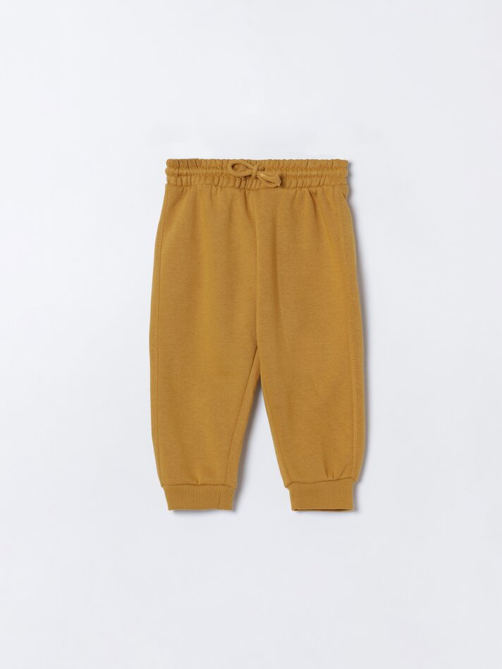 Conjunto de 2 calças de moletom lisas - Amarelo Escuro