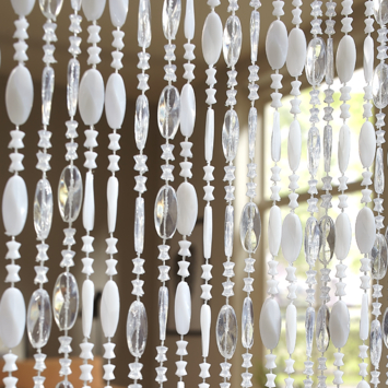 Livn deurgordijn Beats transparant/wit 100x230 cm
