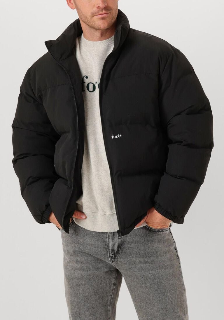 zwarte forét gewatteerde jas polar puffer jacket