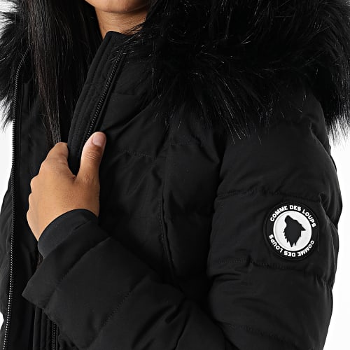 Doudoune Chauffante Capuche Fourrure Femme Budapest Noir