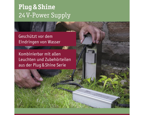 Paulmann Plug & Shine Voedingstransformator IP67 75W zilver 230/24V