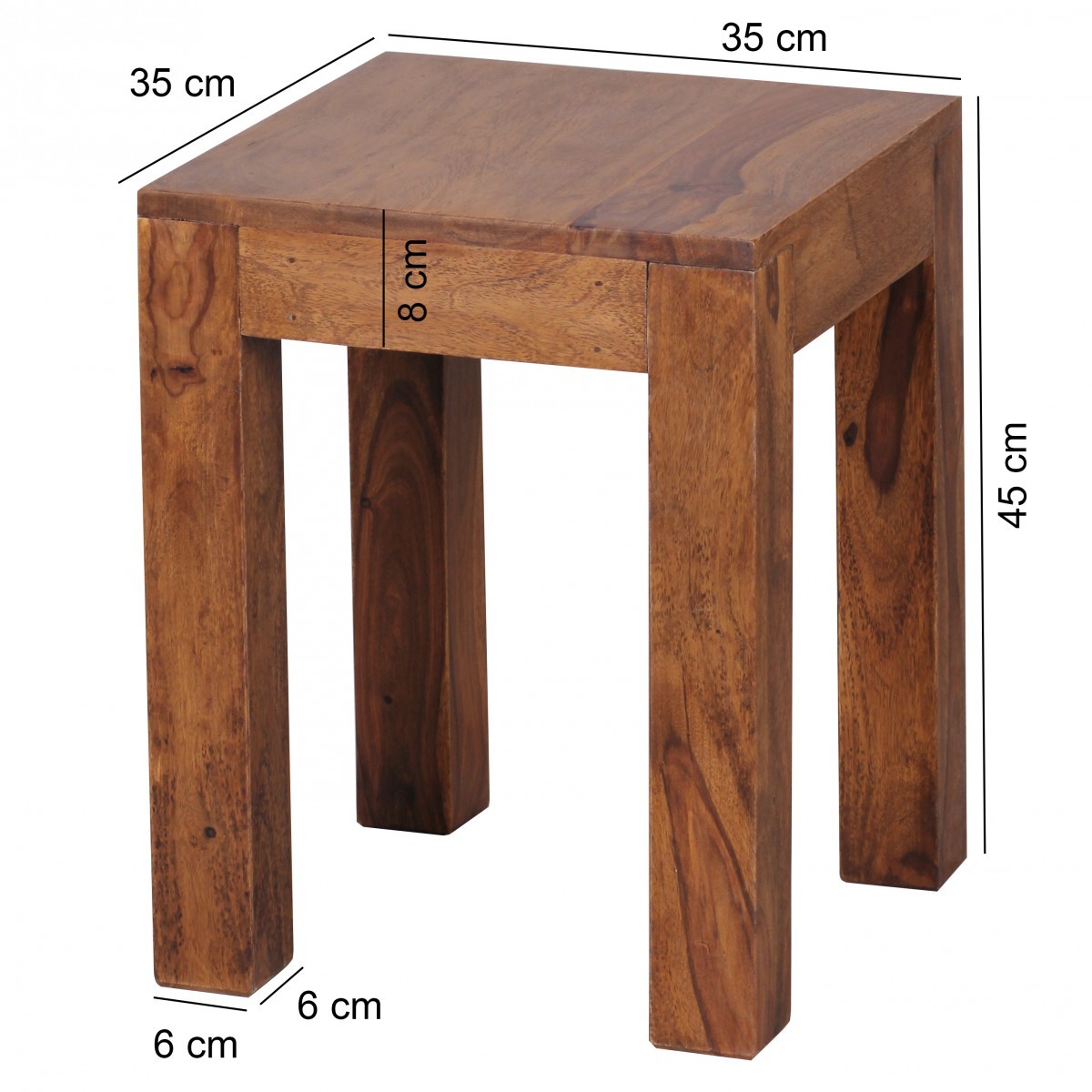 Beistelltisch - Sheesham massiv gebeizt - 35 cm breit