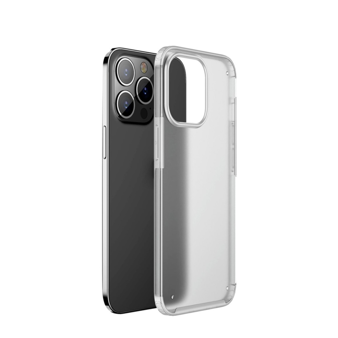 iPhone 13 Pro Hybrid Bumper Hülle Matte Beschichtung (Anti-Fingerprint) - Transparent