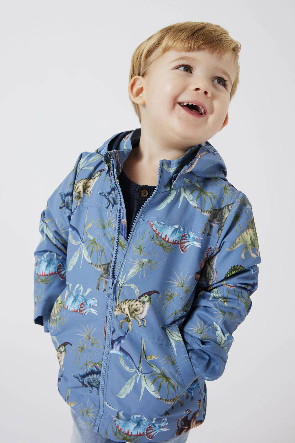 NAME IT zomerjas NMMMAX met all over print blauw/multicolor