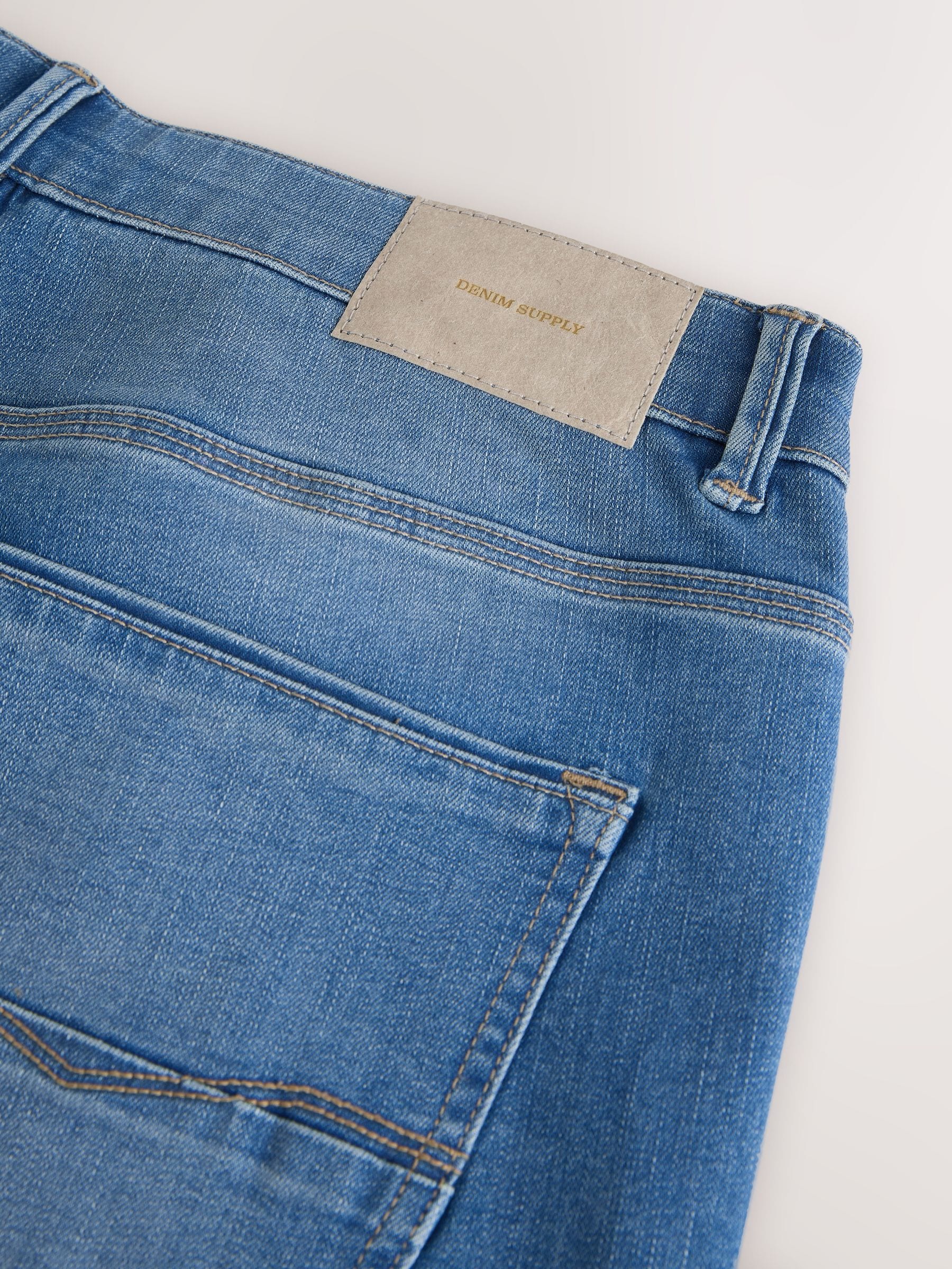 Blauw - Standaard toelopende pasvorm - Authentieke stretch denim jeans