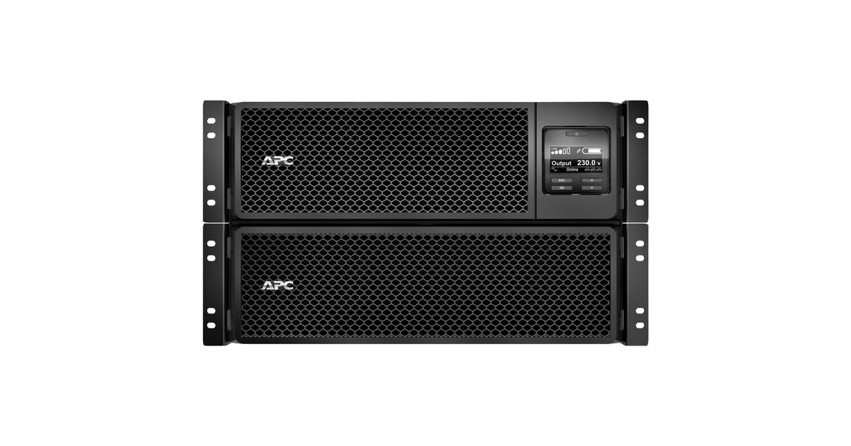 APCSmart-UPS On-Line 8000VA noodstroomvoeding ups  (Zwart, 6x C13, 4x C19, hardwire 1 fase uitgang, rackmountable, Embedded NMC, SRT8KRMXLI)