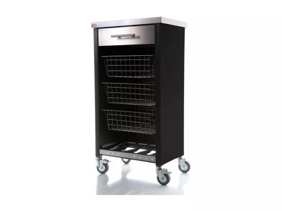 Desserte de cuisine plateau supérieur en Acier Inoxydable - Noir, Inox - 93*48*34cm - CHELSEA