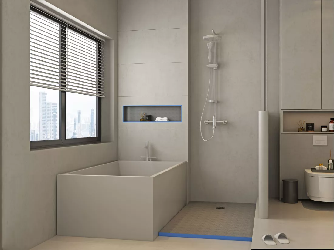 Receveur à carreler en polystyrène extrudé re-découplable avec siphon - 180 x 90 x 4 cm - DELOS