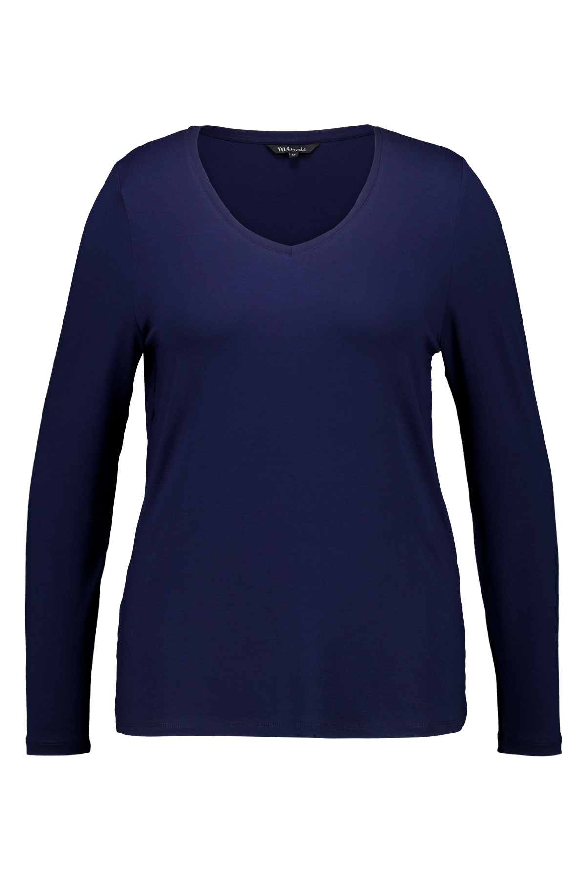 Top met lange mouwen en v-hals Navy blauw