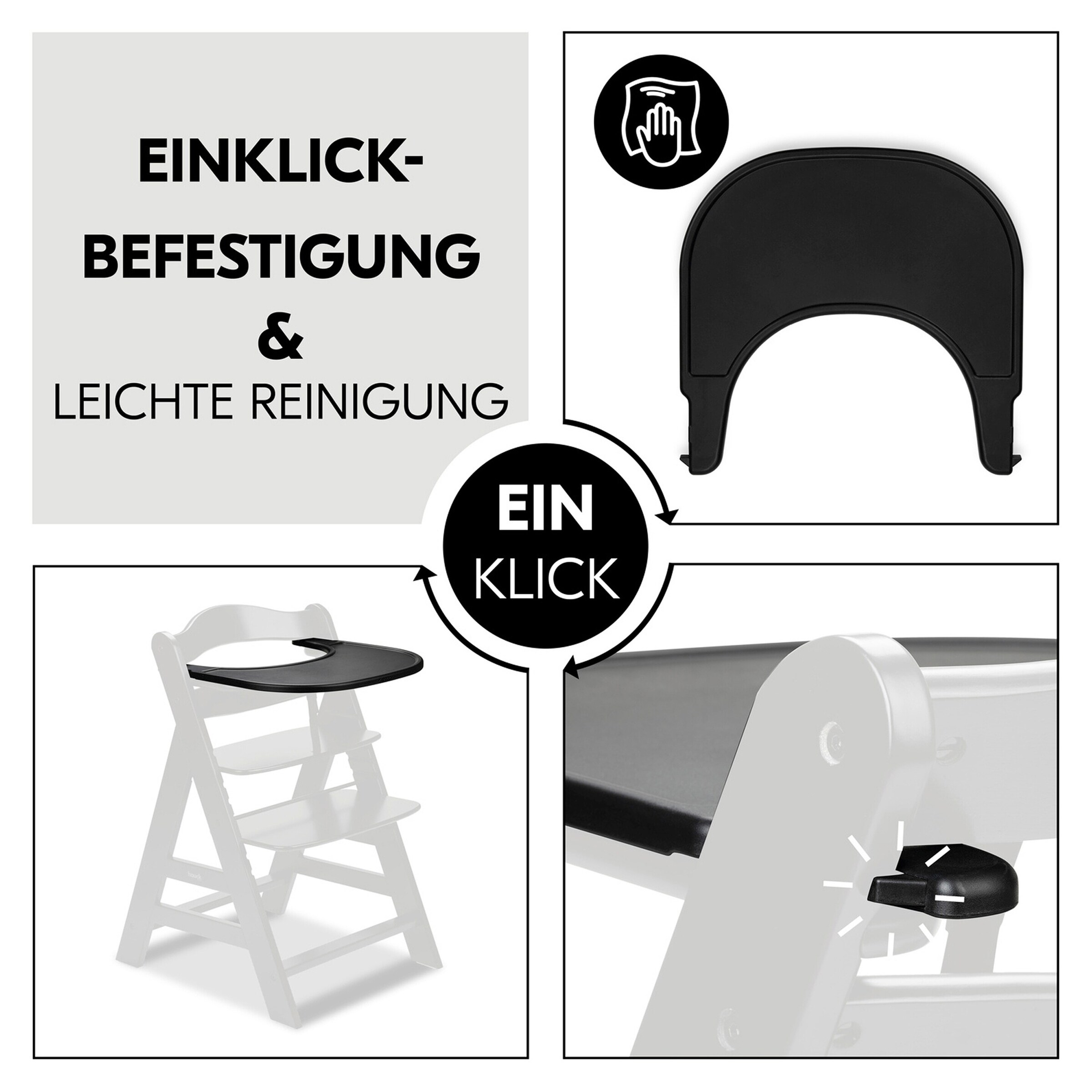 Hauck Hochstuhltisch Alpha Click Tray black