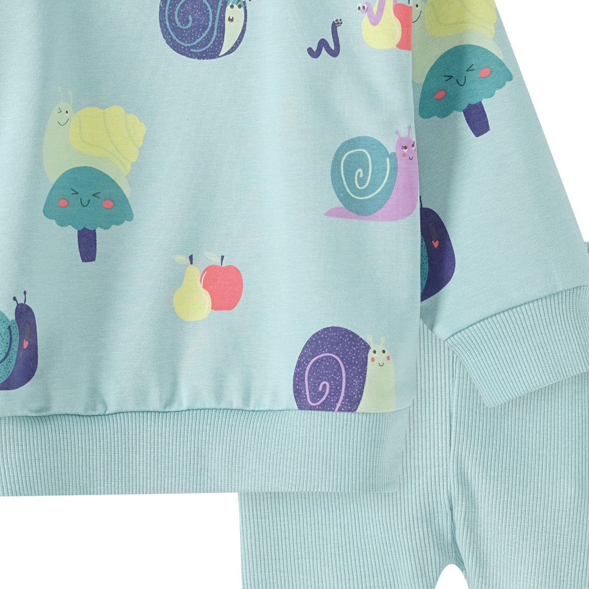 Topomini Baby Sweatshirt und Leggings im Set helltürkis