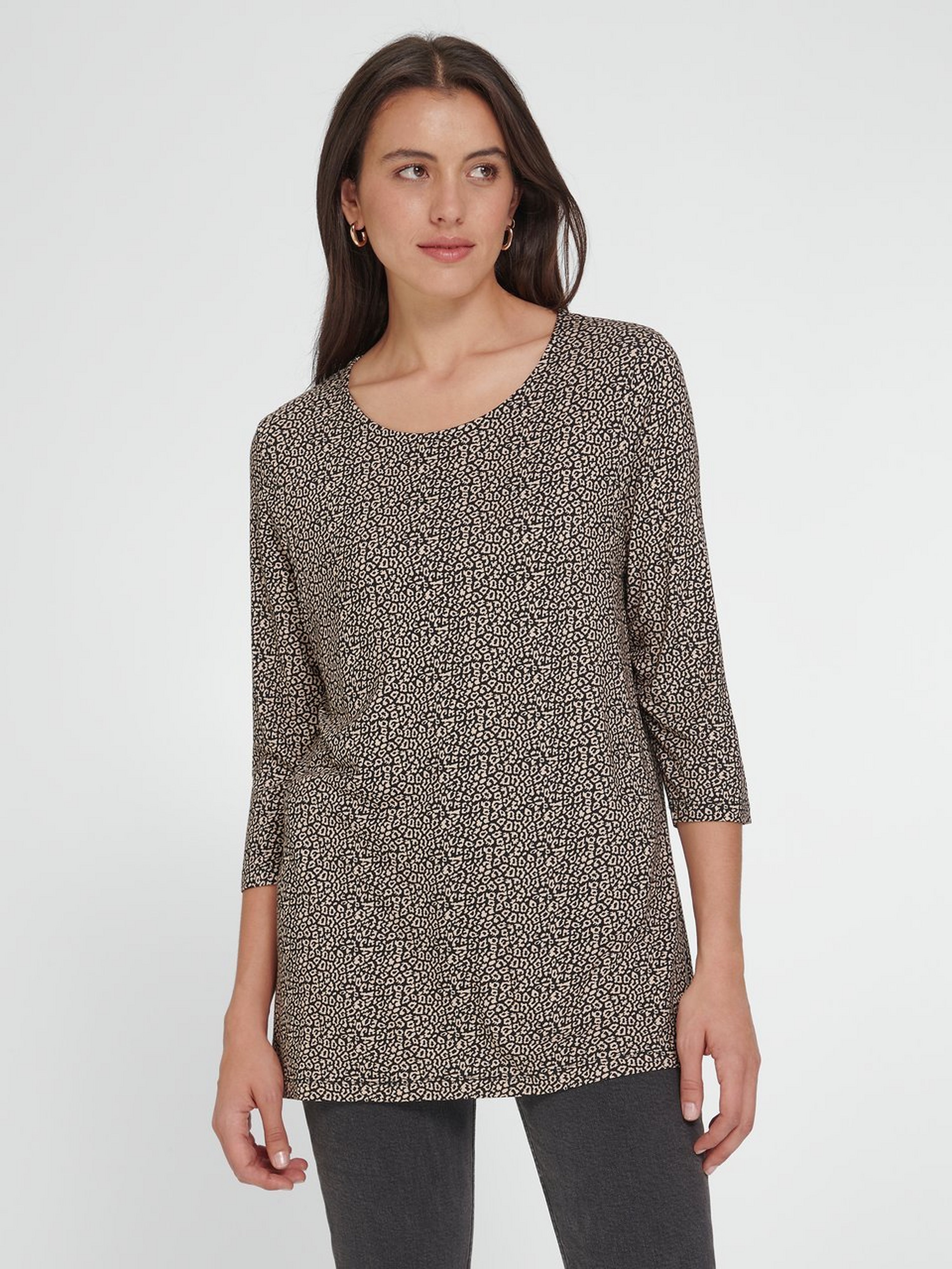 Rundhals-Shirt mit 3/4-Arm