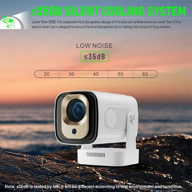 HY260 Pro Projektor 1GB+8GB Android 11.0 WiFi6 BT5.4 Hjemmebiograf 200 ANSI Lumen