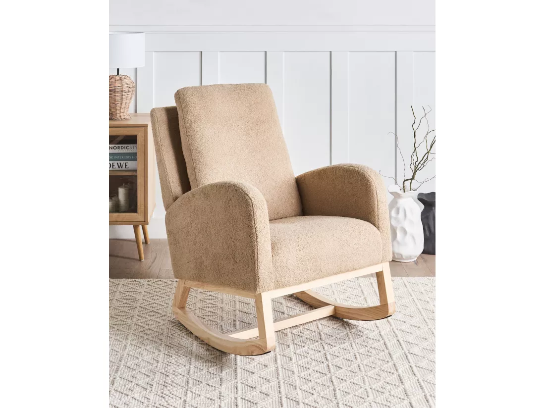 Fauteuil à bascule ALSTA Bouclé Beige