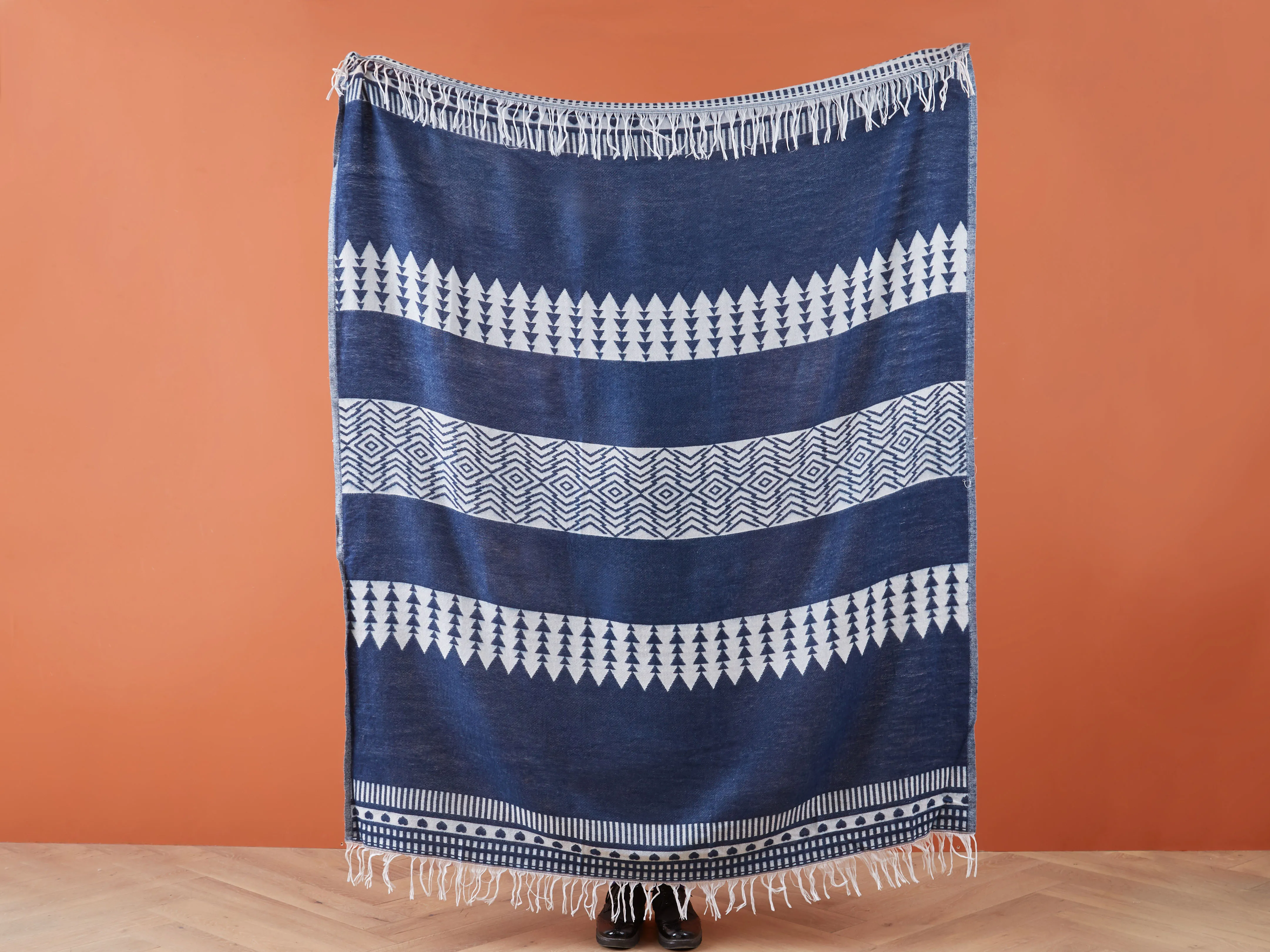 Plaid TARLAY Stof 130 x 170 cm Blauw