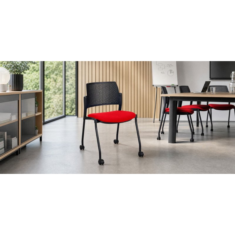 Chaise à roulettes Simone - dossier polypropylene