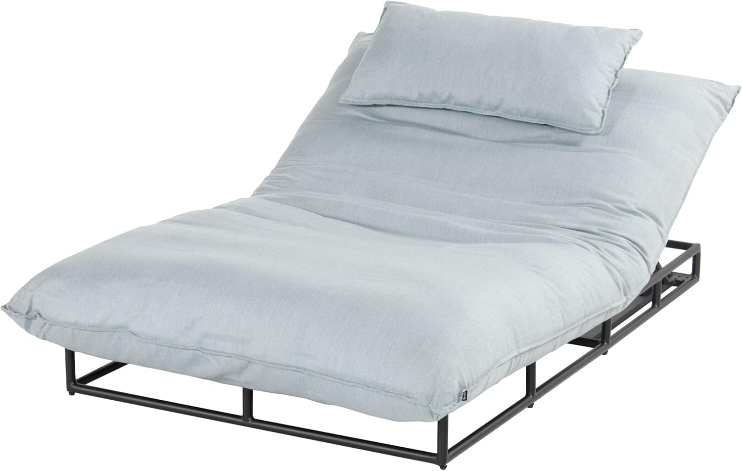 Hartman Loungebett Emma, hellblau/schwarz, Alu/Allwetter-Textil, 195x125x30 cm, verstellbar, seitliche Bindekordeln