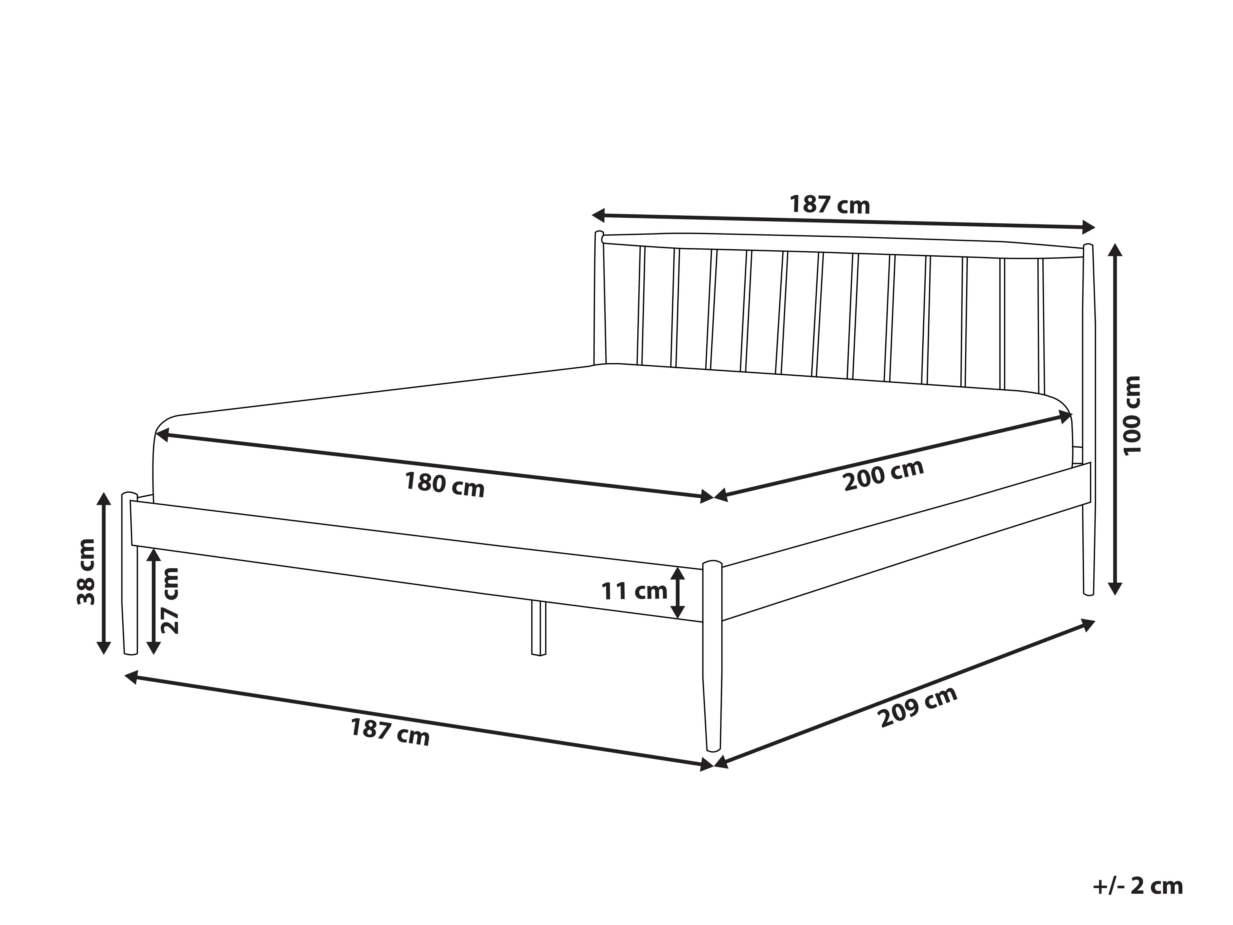 Bed Metaal MAURS 180 x 200 cm Wit