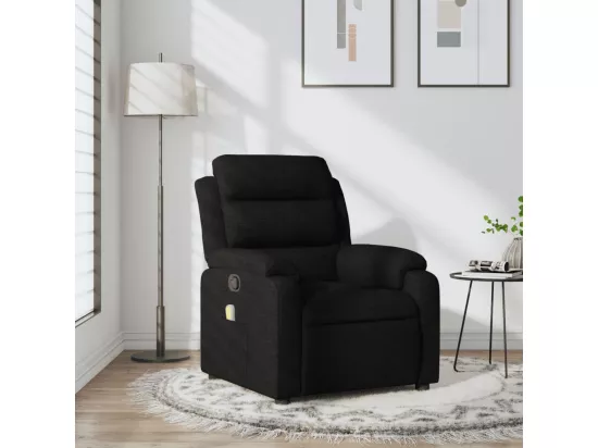 Fauteuil massant inclinable Noir Tissu